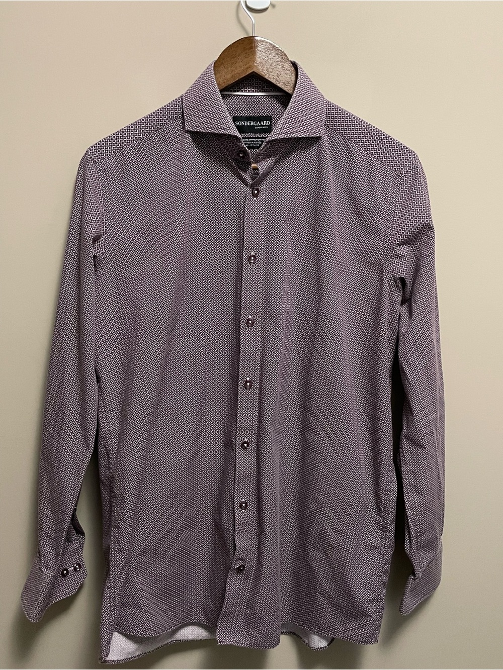 Sondergaard Copenhagen Deep Purple Geometric Button Down Shirt Men’s M